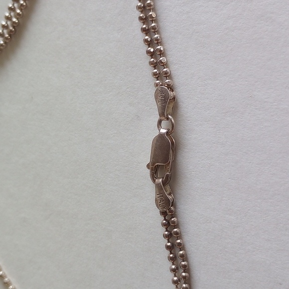 VINTAGE STERLING SILVER NECKLACE 18" LONG 925 ITALY - Picture 5 of 5